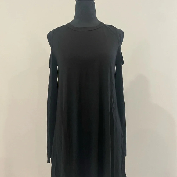 NWT Michael Lauren Radford Open Shoulder Dress in Black Sz Small - Picture 2 of 11